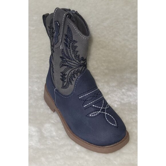 Cowboy Boots Square Toe TODDLER SIZE 7 Faux Leather By Pawz Stepping Stones NEW - Picture 2 of 7